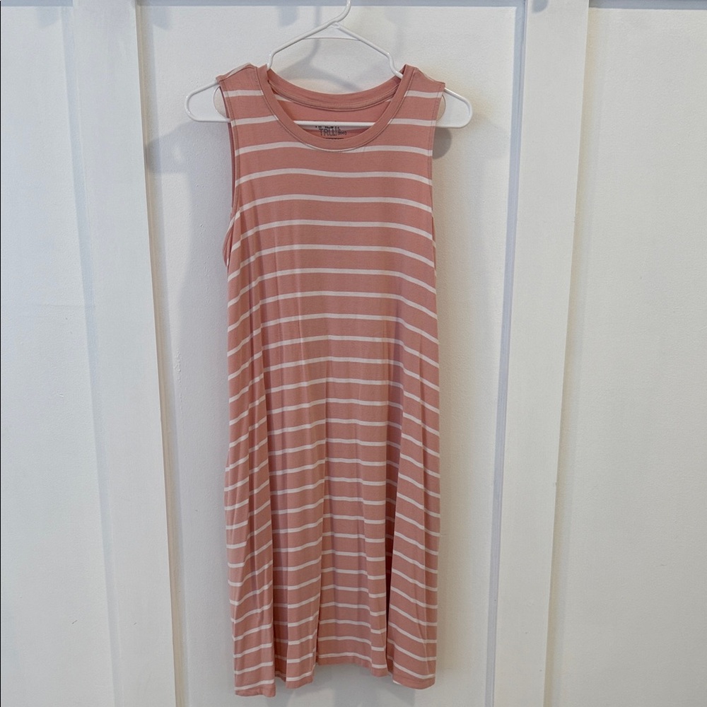 TIME & TRU pink striped sleeveless dress